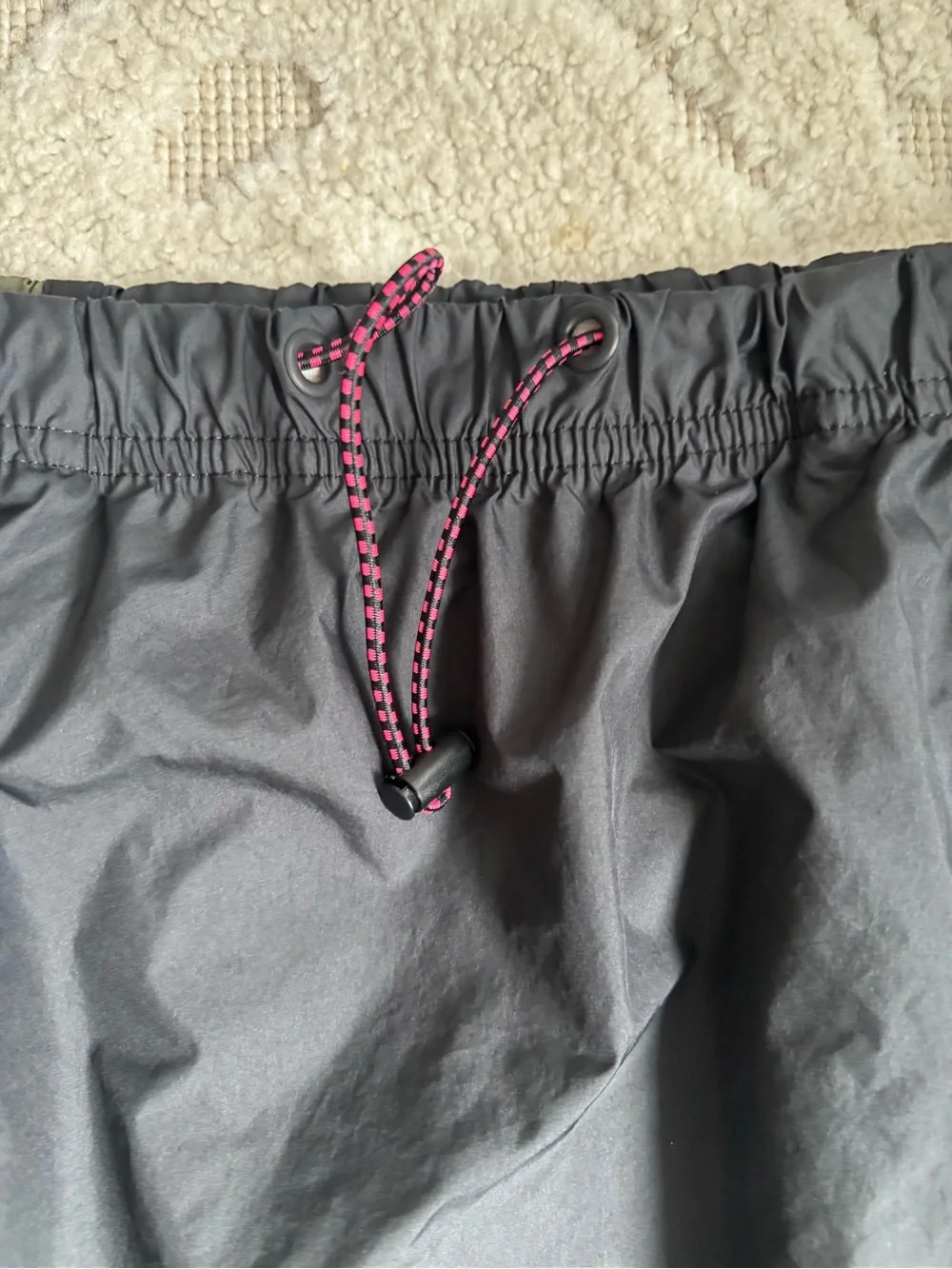 Nike Black & Olive Windbreaker Skirt with Pink Logo